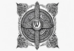 Nordic rune of viking warriors  in latters tattoo idea