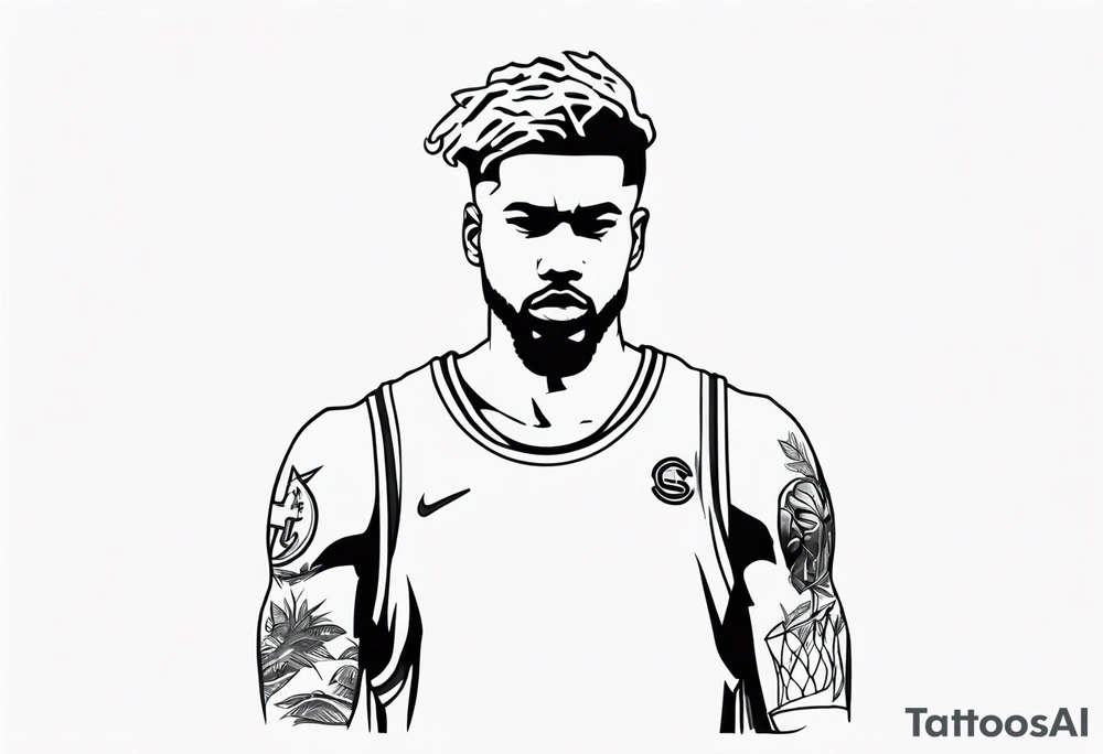 person with basketball tattoo idea