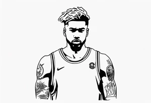 person with basketball tattoo idea