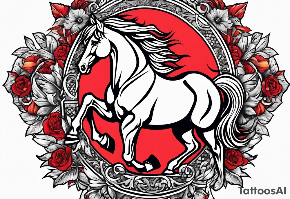 Red horse tattoo idea
