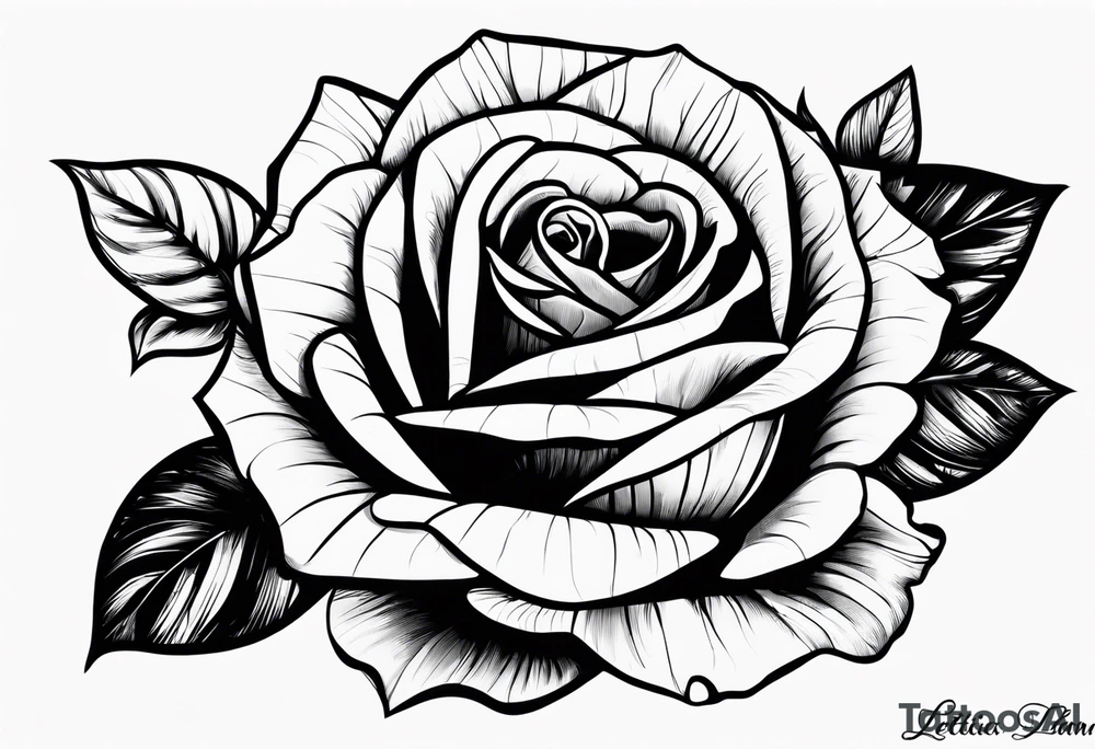 A rose with the name leticia tattoo idea