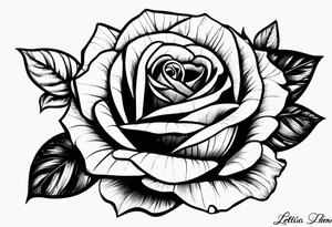 A rose with the name leticia tattoo idea