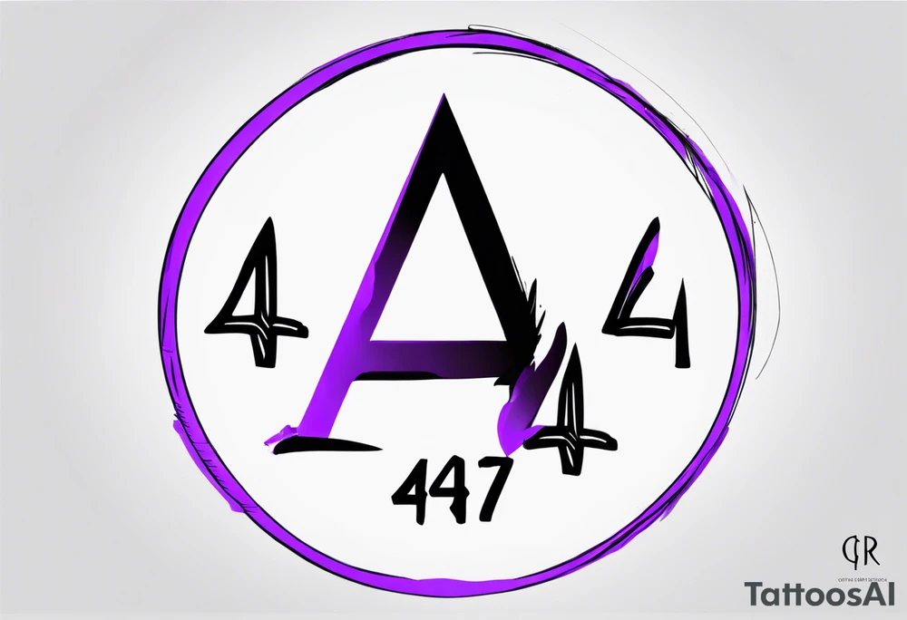 The number 444, god is greater than the highs and lows, the word grit, acronym ACE and a violet tattoo idea