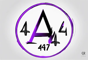 The number 444, god is greater than the highs and lows, the word grit, acronym ACE and a violet tattoo idea