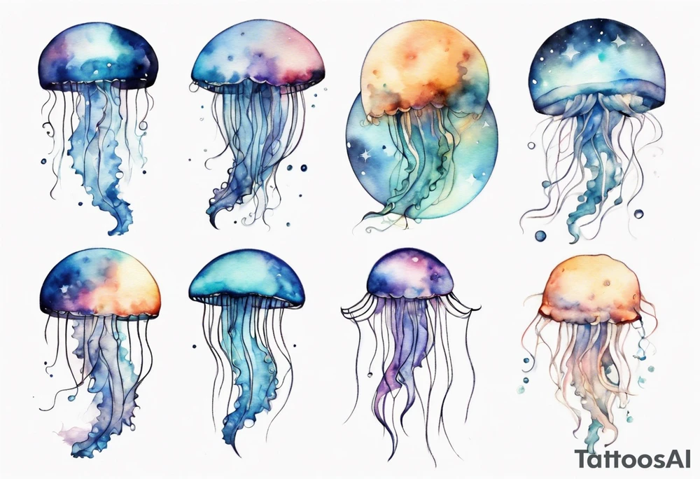 1 jellyfish going up into the moon tattoo idea