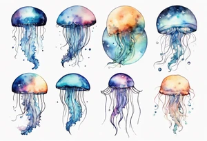 1 jellyfish going up into the moon tattoo idea