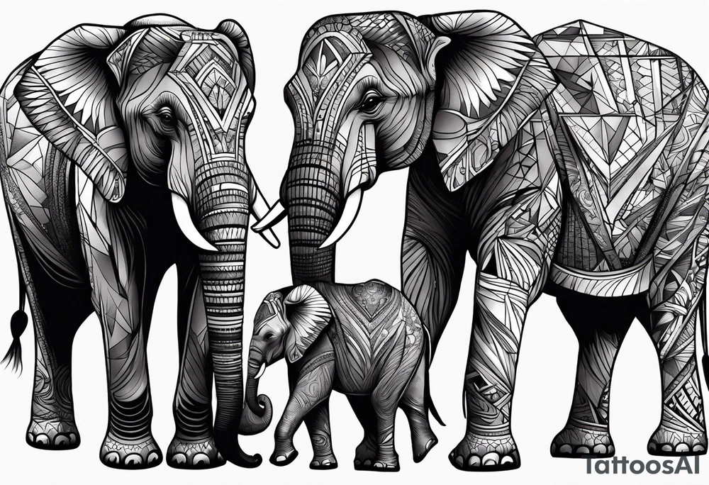 Elephant family tattoo idea