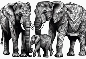 Elephant family tattoo idea
