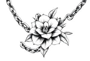 Chain and flower inside tattoo idea