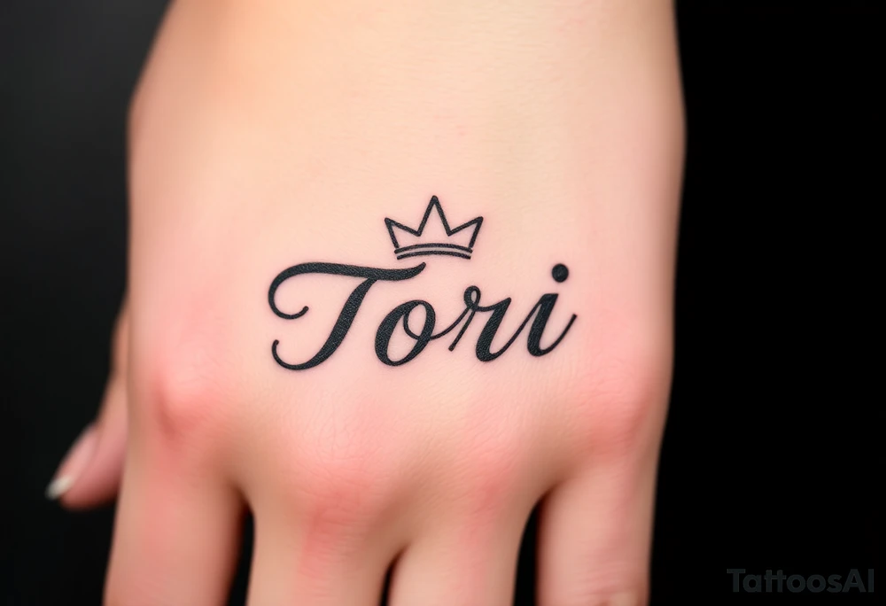 the name Tori with a sexy crown tattoo idea