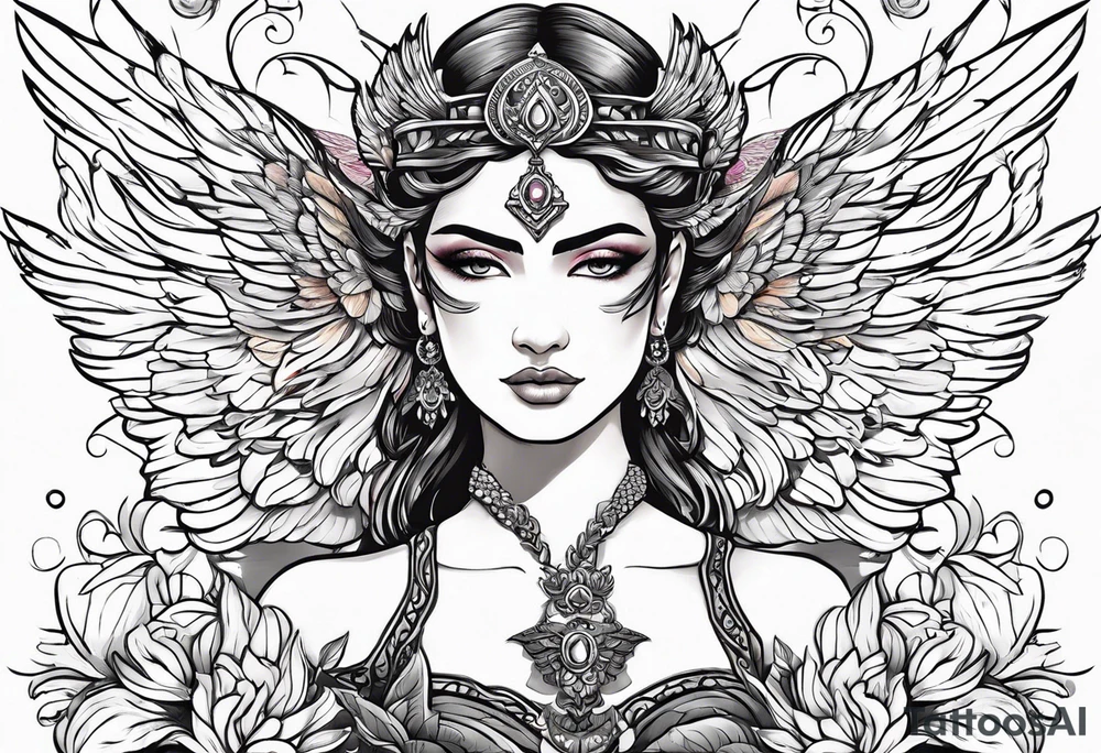Ashoka Tano as an Angel tattoo tattoo idea