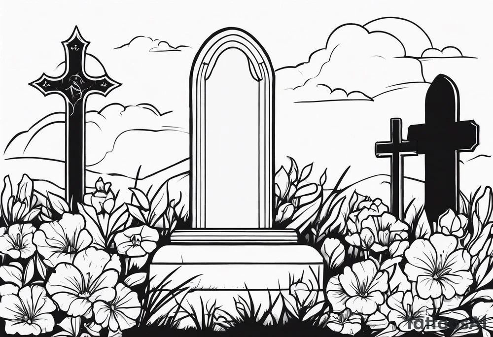 Gravestone without cross tattoo design tattoo idea