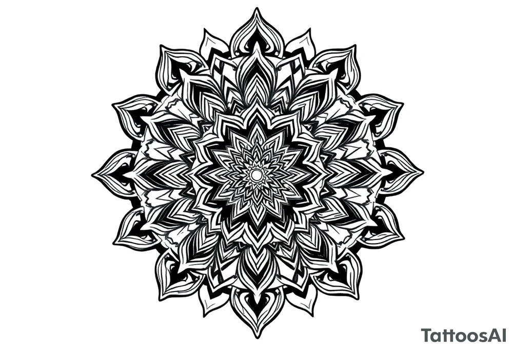 long mandala shaman and witch style mytical with ancient rhyme tattoo idea