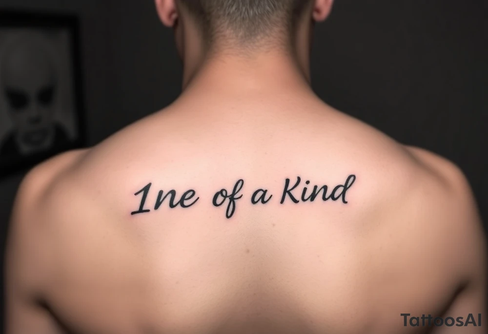 Thumb Print That Says 1NE OF A KIND goin through it tattoo idea
