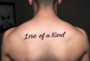 Thumb Print That Says 1NE OF A KIND goin through it tattoo idea