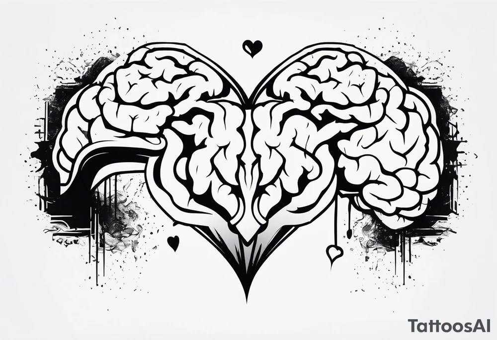 brain and heart Battle tattoo idea