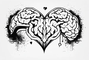 brain and heart Battle tattoo idea