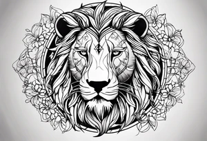 A tattoo in delicate style, so gentle. The zodiac sign, Leo. The sketch should include fire, something delicate like that, and the numbers 7 and 8. tattoo idea