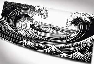 Waves sea beach sky for whole arm sleeve tattoo idea