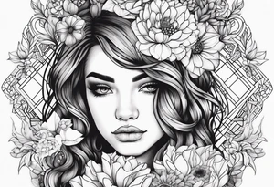 Flowers, Leo, girl with scrabble brain tattoo idea