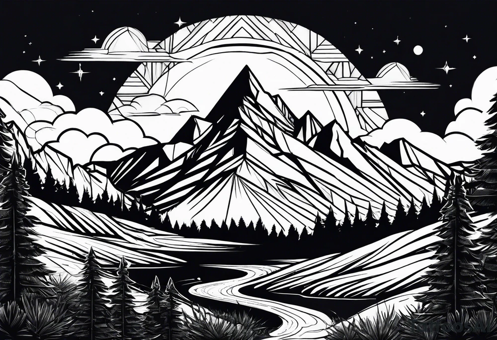 Mountain range tattoo idea