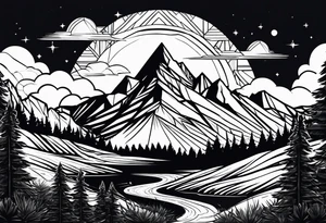 Mountain range tattoo idea