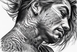 protruding extreme pain elbow fragmented tattoo idea