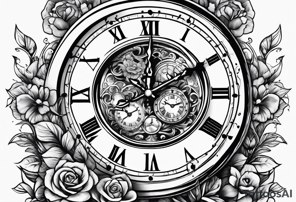 hand holding a clock tattoo idea