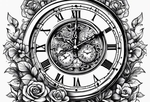 hand holding a clock tattoo idea
