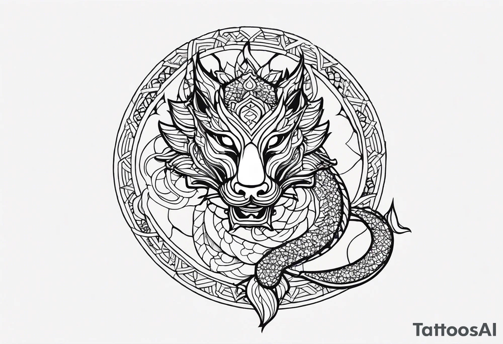 Mandala Wrapped to Dragon tattoo idea