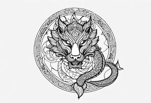 Mandala Wrapped to Dragon tattoo idea