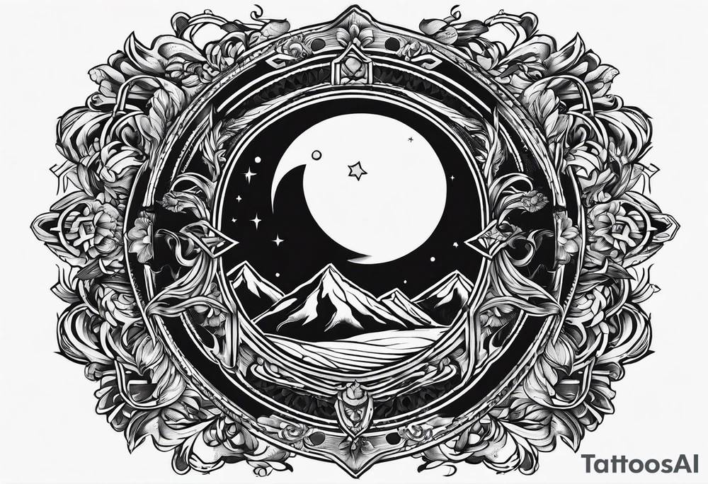 Small crest moon empty tattoo idea