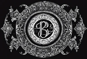 I want to get a tattoo with the letters corresponding to B and Z in the Enochian alphabet. I want the tattoo to mean something that protects me. tattoo idea