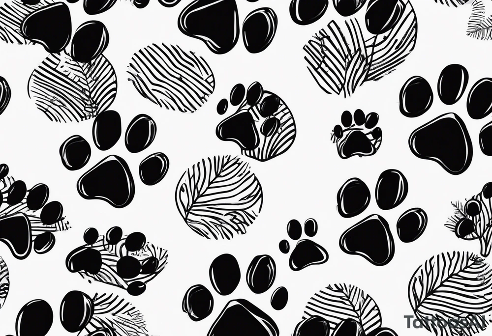 Dogs paw print with jaxy writing tattoo idea