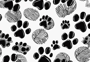 Dogs paw print with jaxy writing tattoo idea