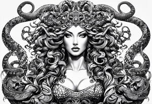 Medusa gorgon, snakes instead of hair, like stone tattoo idea