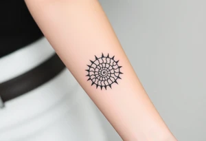 Fibonacci spiral shell sun tattoo idea