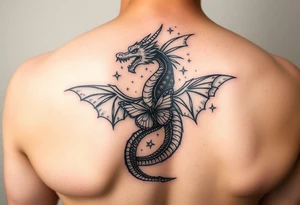 dragon made of butterflies tattoo idea