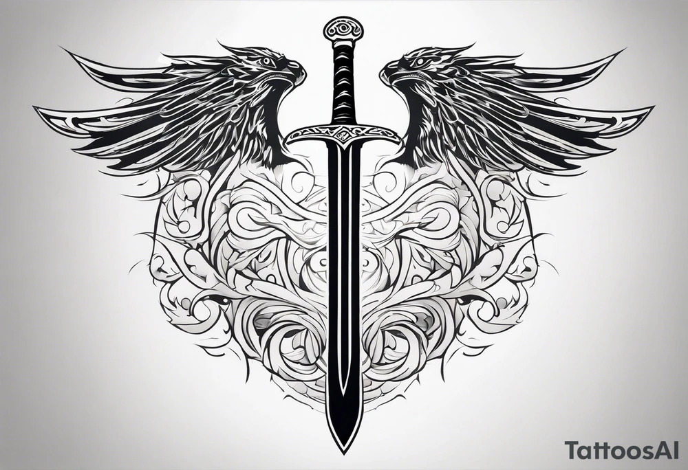 Valhalla sword tattoo idea