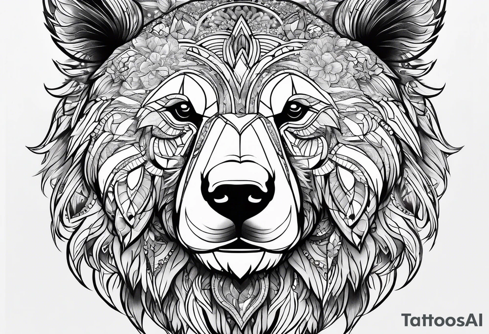 Cosmic bear tattoo idea