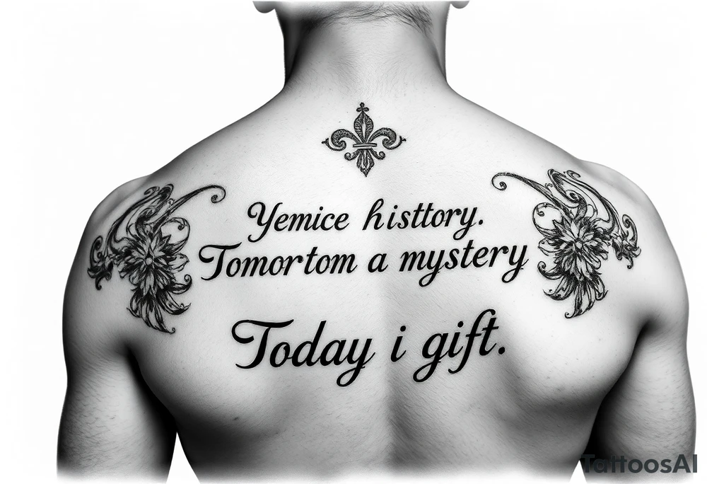 Yesterday is history.
Tomorrow is a mystery.
Today is a gift. tattoo idea