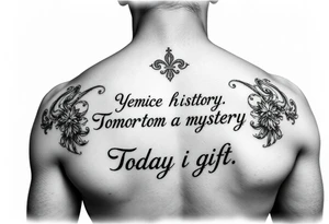 Yesterday is history.
Tomorrow is a mystery.
Today is a gift. tattoo idea