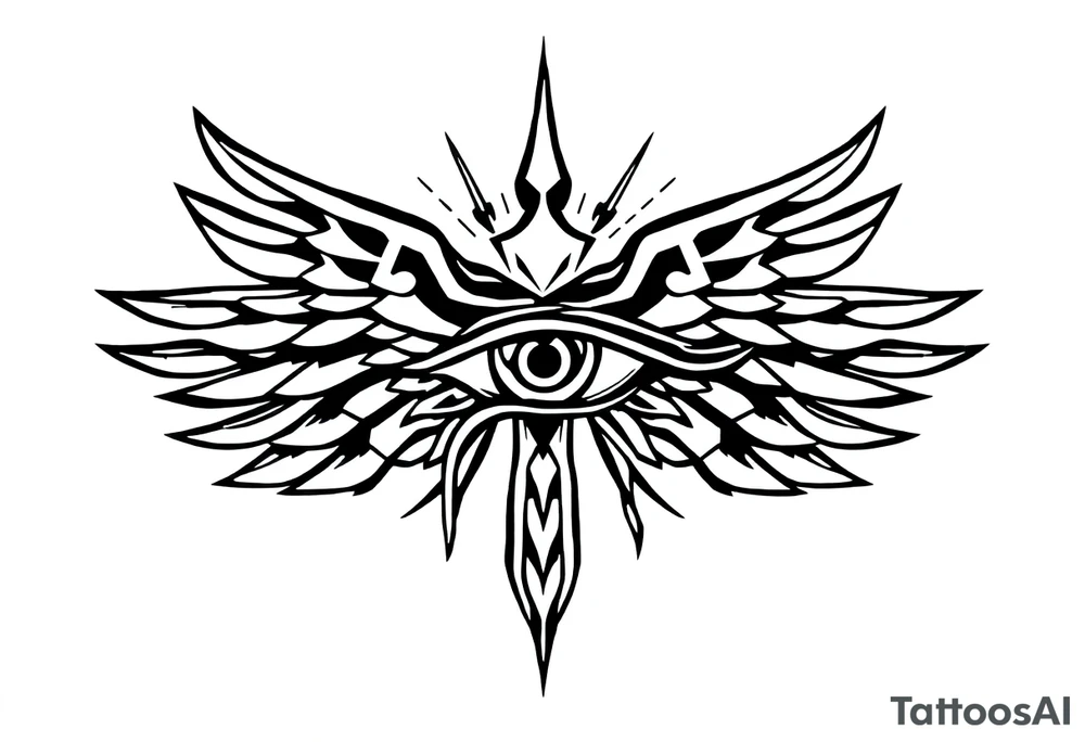 eye of horus with rays coming out of it tattoo idea