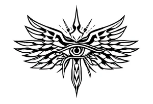 eye of horus with rays coming out of it tattoo idea