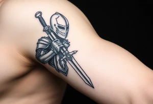 Knight with sword tattoo idea
