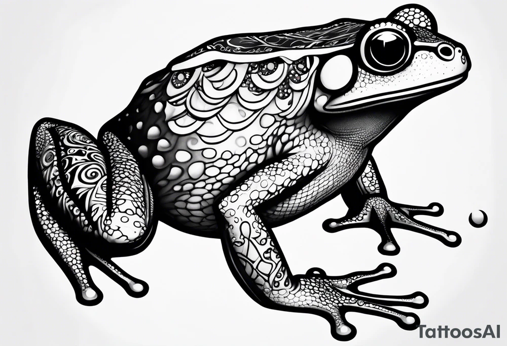 a psychedelic frog tattoo idea