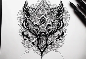 A dark fantasy spooky themed tattoo idea