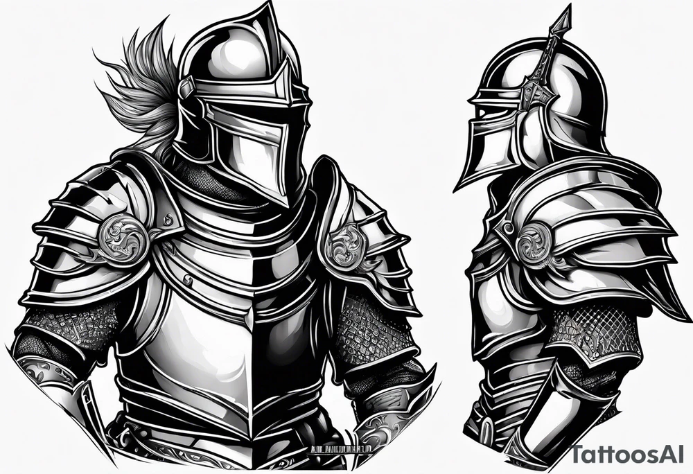 knight with heavy armor tattoo idea