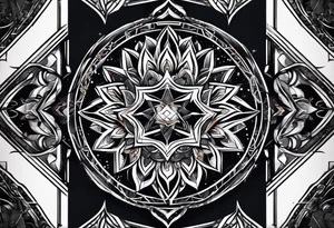 Dynamic geometry dark tattoo idea