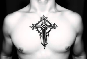 Gothic style cross tattoo idea
